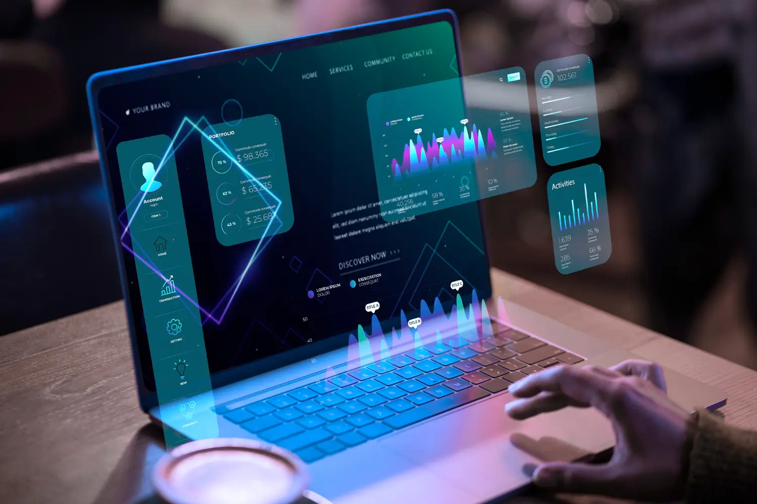 Technology computer dashboard reports